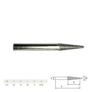 Fraise diamant en tige de 6mm