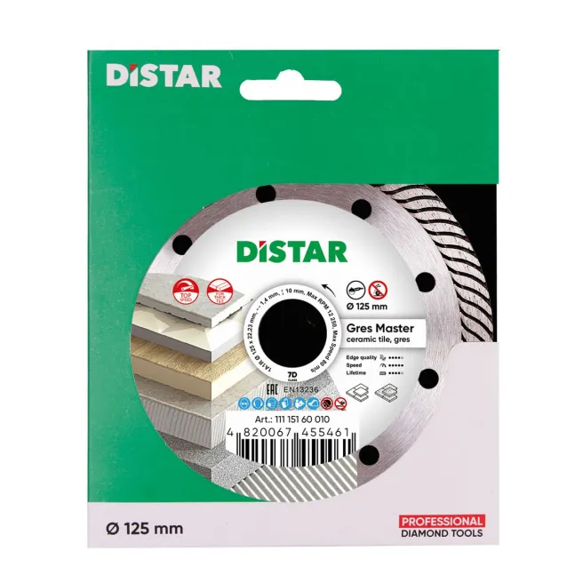 Distar Gres Master 125 mm – Disque grès cérame 20 mm rapide