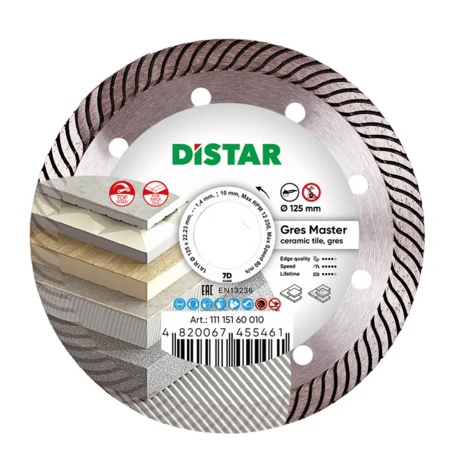 Distar Gres Master 125 mm – Disque grès cérame 20 mm rapide