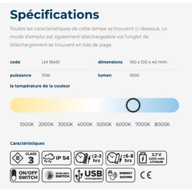 Lampe de chantier portable XS-10